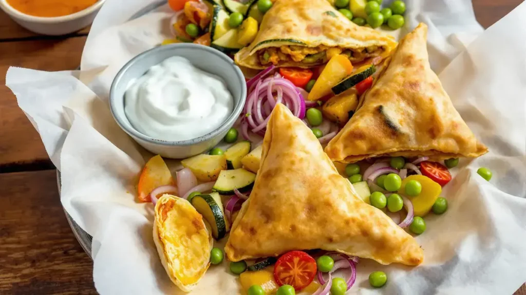 Vegetarische Samosa: krokante samosa’s gevuld met pittige groenten voor een onweerstaanbare voorgerecht