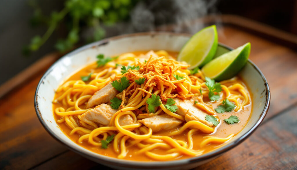 ontdek hoe je de authentieke thaise khao soi kunt maken, een heerlijke currynoedelsoep vol smaken. laat je leiden door ons stap-voor-stap recept en geniet van deze culinaire ervaring, perfect voor elke liefhebber van de thaise keuken.