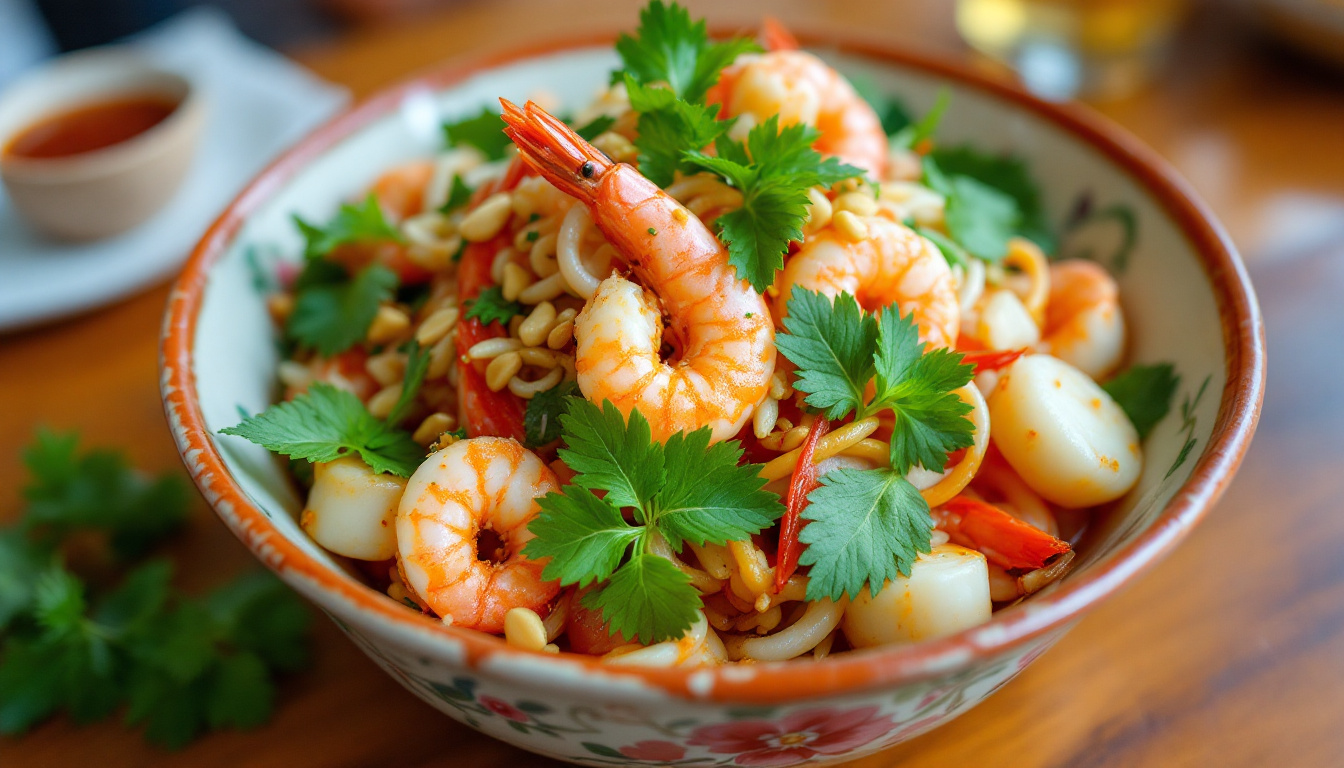 ontdek hoe je een authentieke thaise zeevruchtensalade, yam talay, kunt maken met verse ingrediënten en klassieke smaken. een heerlijke en verfrissende maaltijd voor zeevruchtenliefhebbers!