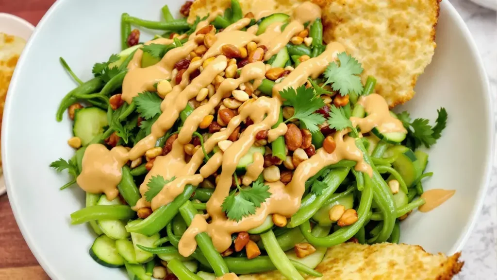 Paksoi Salade met Pindasaus: een knapperige salade verfrist met een romige pindasaus