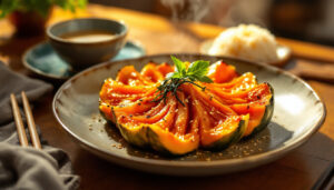 ontdek de heerlijke recepten van de japanse keuken met kabocha, de veelzijdige pompoen. laat je inspireren door unieke gerechten en geniet van de authentieke smaken van japan.