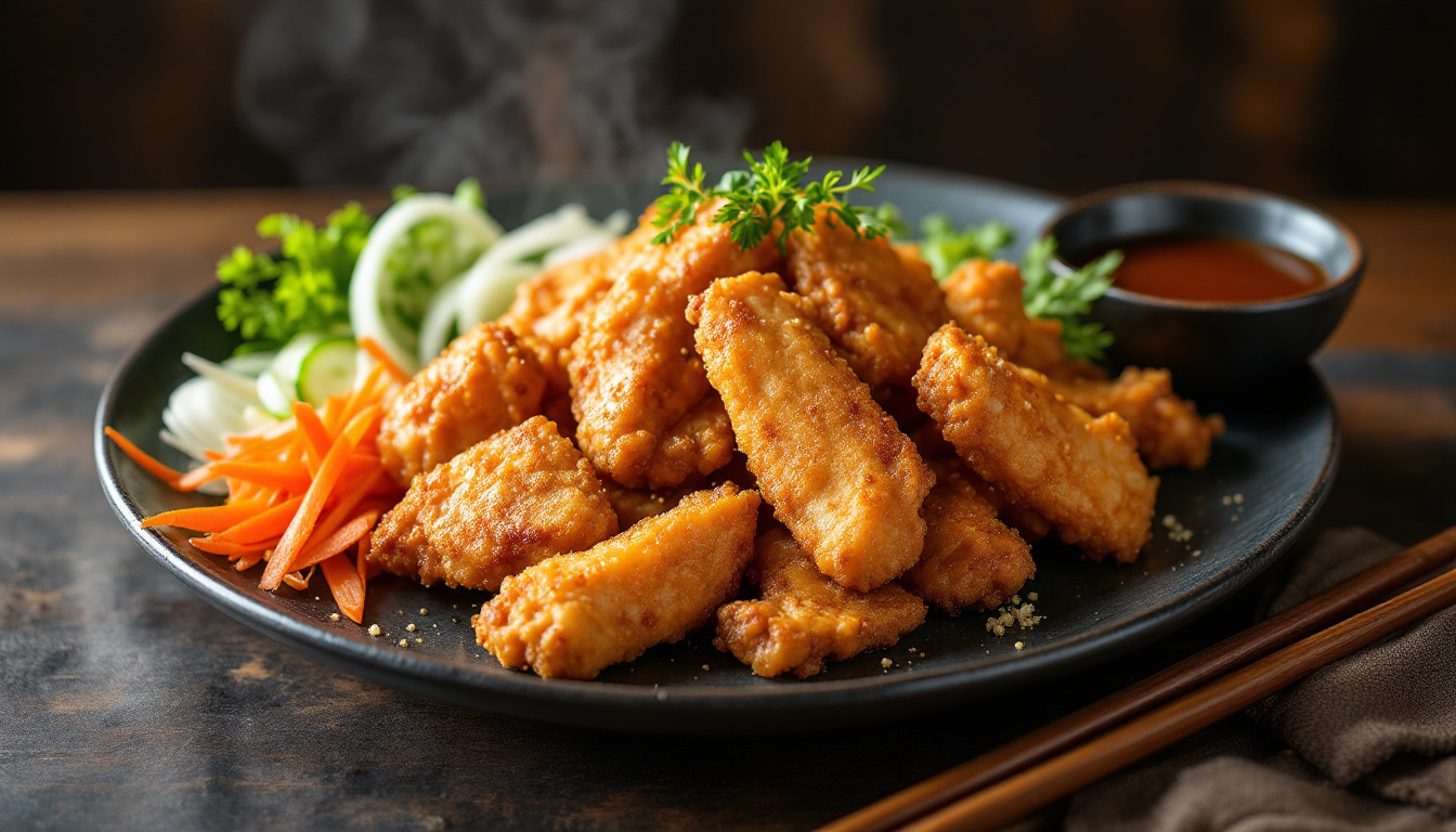 ontdek tatsutaage, de heerlijke japanse gefrituurde kip die je smaakpapillen zal verrassen. met een perfecte krokante laag en een sappige binnenkant, is dit gerecht een must-try voor elke liefhebber van de japanse keuken.
