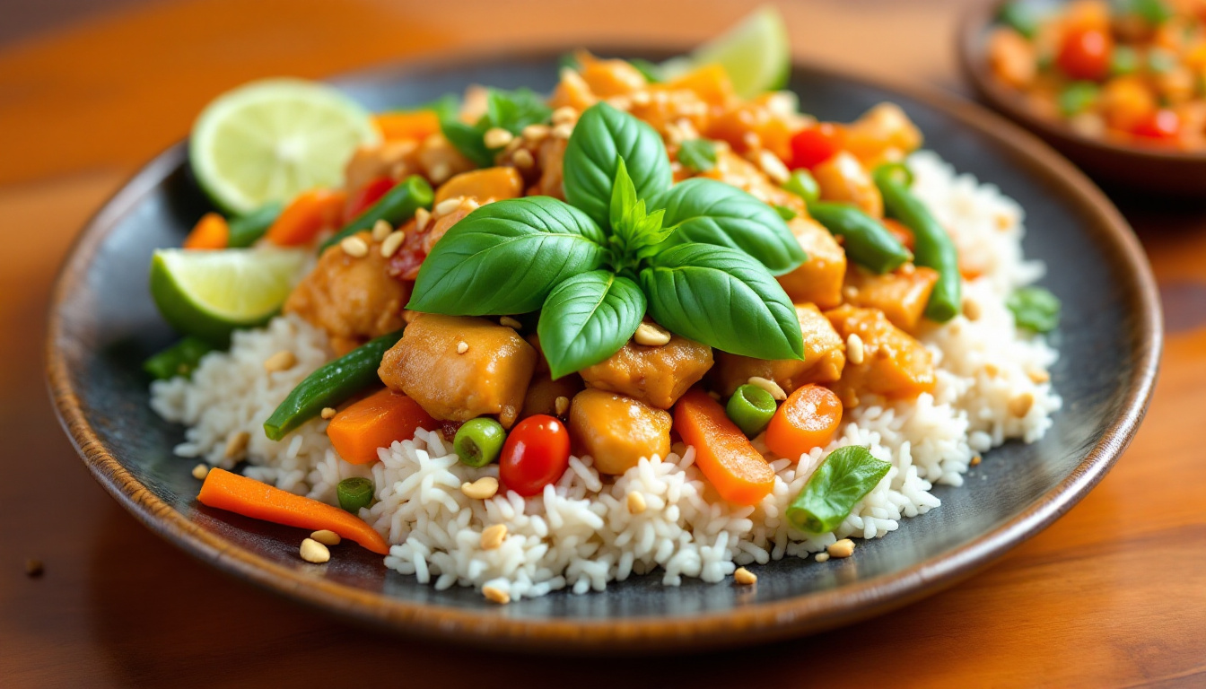 ontdek dit eenvoudige recept voor thai basil chicken, perfect voor liefhebbers van de heerlijke thaise keuken. geniet van de perfecte balans tussen smaken en kruiden!